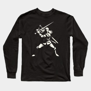 Monster Slayer Silhouette - Dark Fantasy Long Sleeve T-Shirt